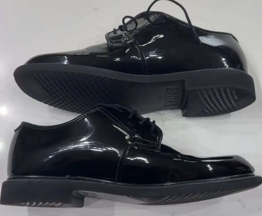 Bates Lites Black Patent Leather Uniform Oxford Shoes Size 7.5W
